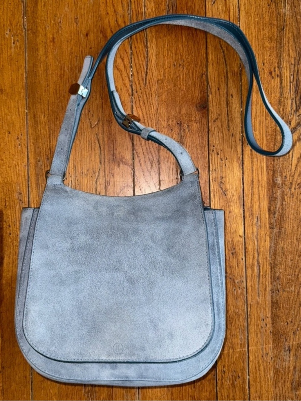 The Row Women's Light Blue Suede Hunting Saddle Crossbody Bag 9
